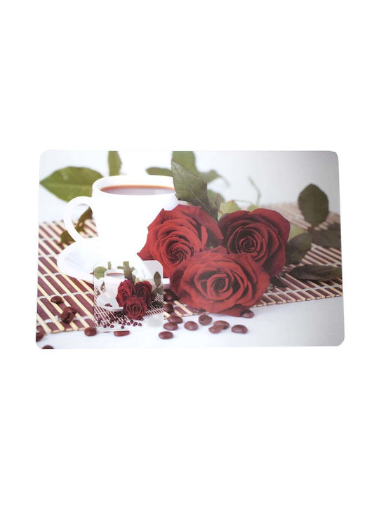 Cup Plate Support Set Serving Meals Pufo Morning Roses Design 6 Pieces