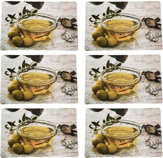 Plate Support Set Serving Meals Pufo Olive Modell 6 Stücke