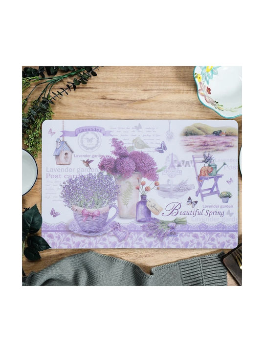 Cup Plate Support Set Serving Meals Pufo Beautiful Lavender Design 6 Stücke