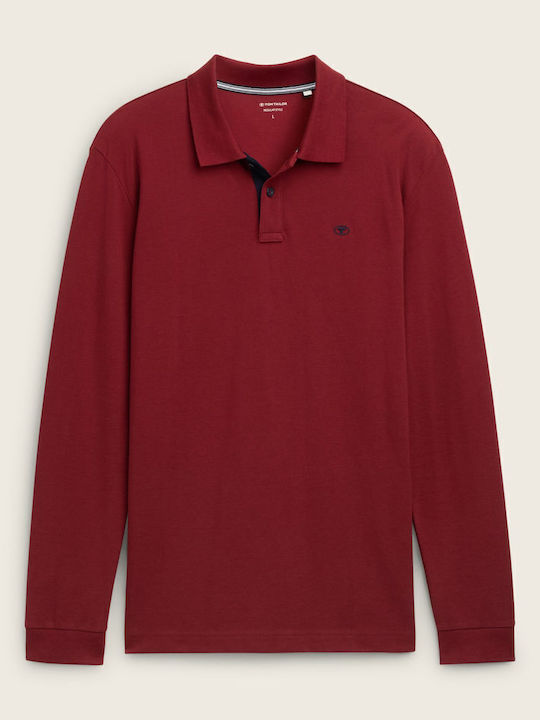 Basic Polo Short Sleeve Blouse Burgundy