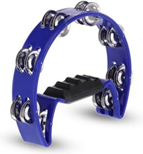 Gewa Jingle Wreath Half Moon Μπλε Πλαστικό Ντέφι Χειρός με Διπλή Σειρά Ζίλιες