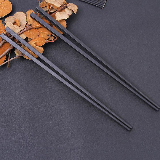 Set 4 Pairs Premium Puff Fiberglass Sushi Chopsticks 24 Cm Black