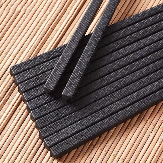 Set 4 Pairs Premium Puff Fiberglass Sushi Chopsticks 24 Cm Black