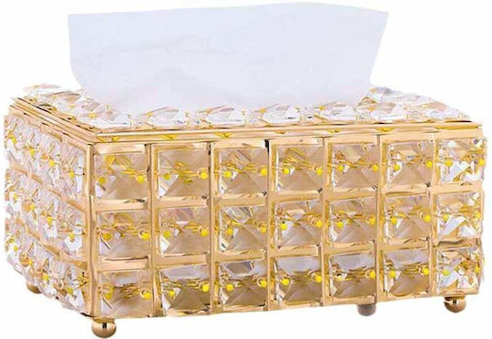 Suport pentru șervețele Plastică Aurie 20x12cm