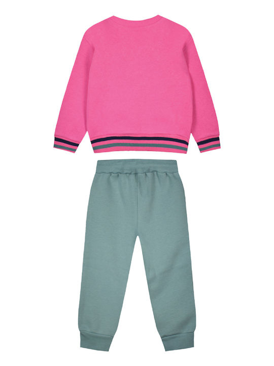 Energiers Kids Sweatpants Set Pink-mint Βαμβακερή