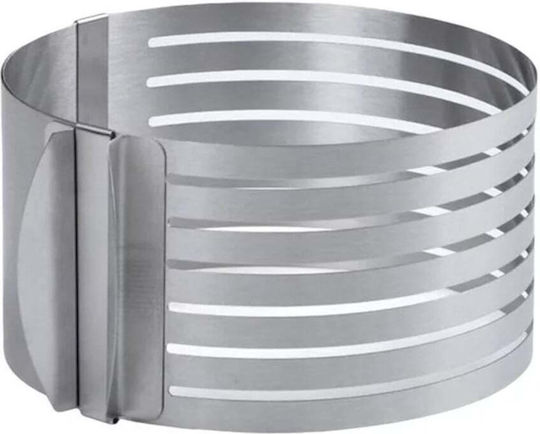 Adjustable Metal Ring Pufo Cake Cake Pastries 6 Slicing Sections Height 8.5 Cm Silver