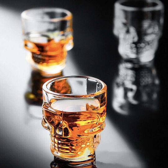 Set 6 Glass Shot Glasses Skull Shape 50 Ml Pufo