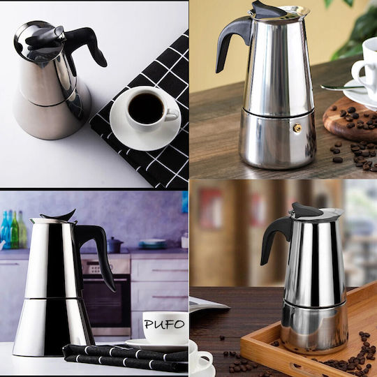 Stainless Steel Coffee Espresso Maker Stove Capacity 12 Cups