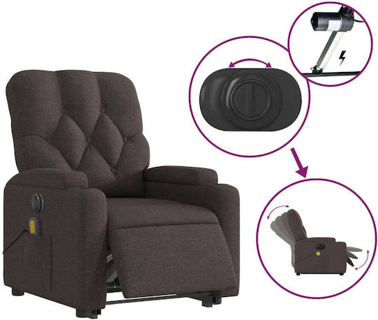 Fotoliu Relax Masaj cu Puf Sc. Coffee 74x86.5x93.5cm