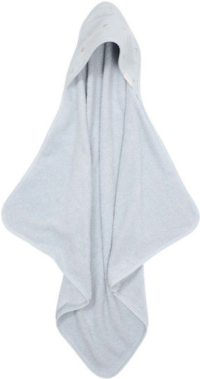 Little Dutch Baby Hooded Bath Towel Blue 75x75cm