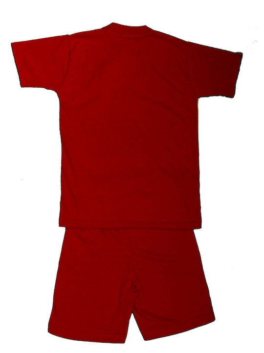 Olympiacos Kids Set with Red Shorts 2 Pieces Olympiacos Kids Set with Red Shorts 2 Pieces