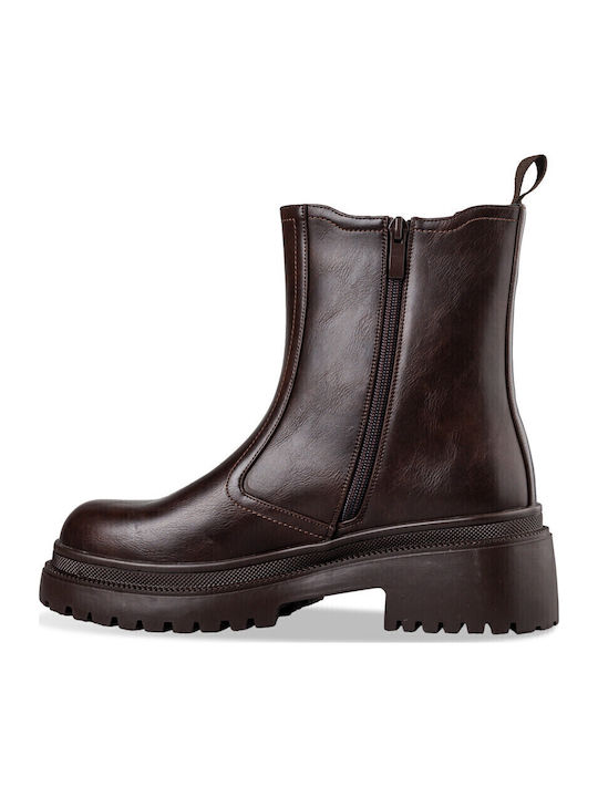 Damen Chelsea Stiefeletten Braun