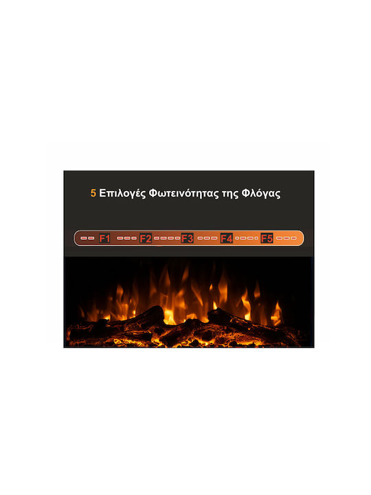 Hitense De Lux Floor Electric Fireplace 2000W 101x27.9cm White