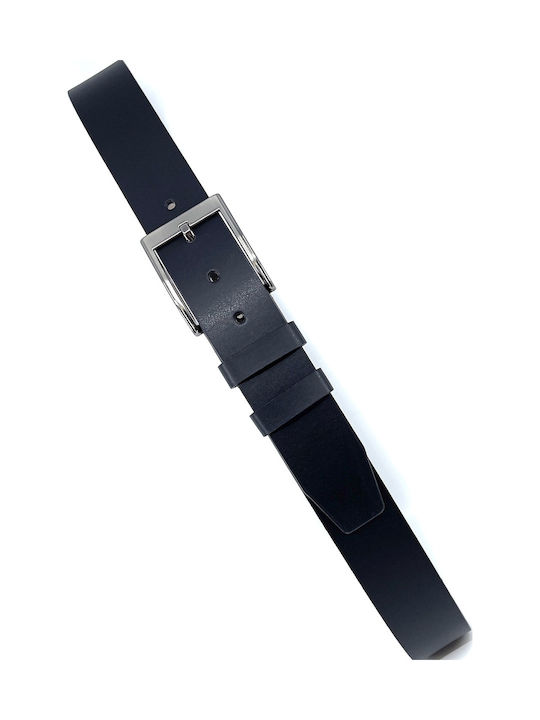 Wide Men's Belt from Artificial Leather Black