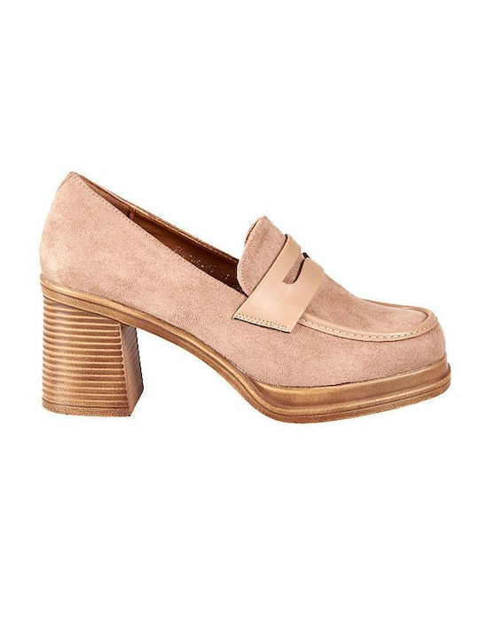 Elenross Beige Medium Heels