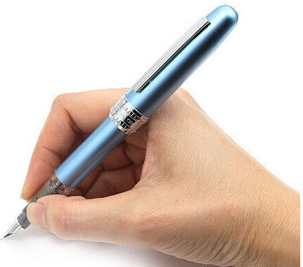 Platinum Plaisir Writing Pen Medium Blue made of Aluminum with Red και Black Ink