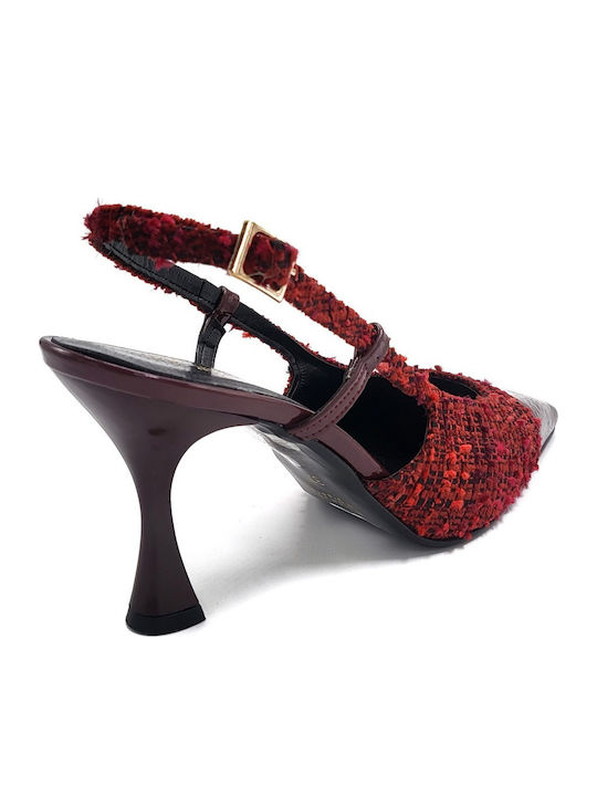 Pumps mit Riemchen Burgundisch