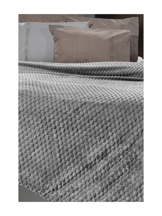 Guy Laroche Smoothie Σετ Κουβέρτα Fleece Υπέρδιπλη 220x240εκ. Anthracite
