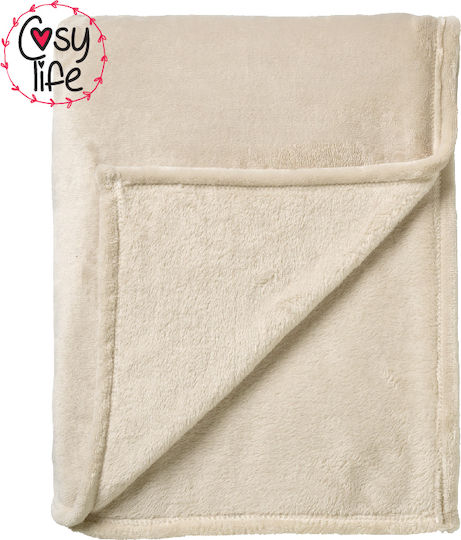 Go Smart Home Cosy Life Coral Single Blanket 160x230cm Ecru Go Smart Home Cosy Life Coral Single Blanket 160x230cm Ecru