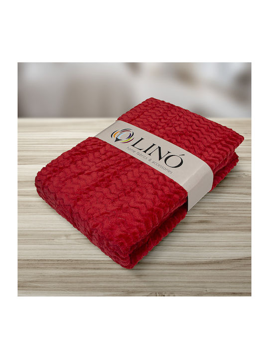 Lino Home Pelusa Κουβέρτα Fleece Μονή 160x220εκ. Red