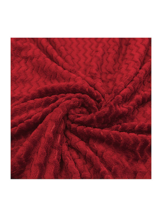Lino Home Pelusa Κουβέρτα Fleece Μονή 160x220εκ. Red