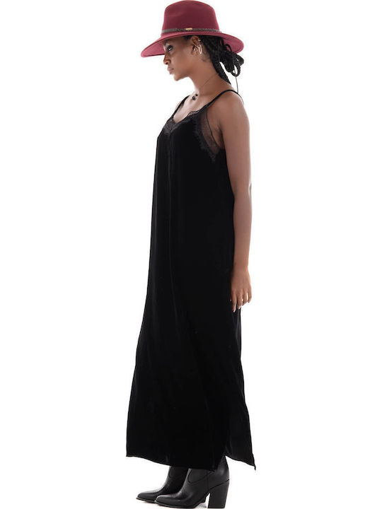 Maxi Dress with Tearing Black