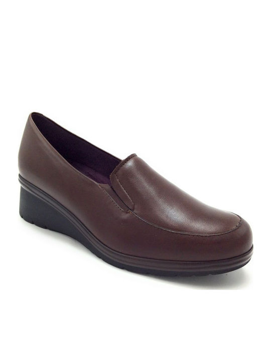 Leder Damen Mokassins in Braun Farbe