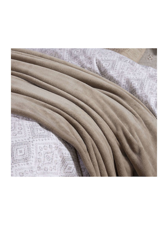 Nef-Nef Homeware Cosy Blanket Fleece Single 160x220cm Beige