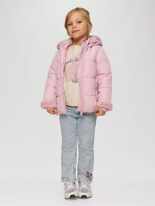 Kids' Casual Jacket with Hood Pink-lilac
