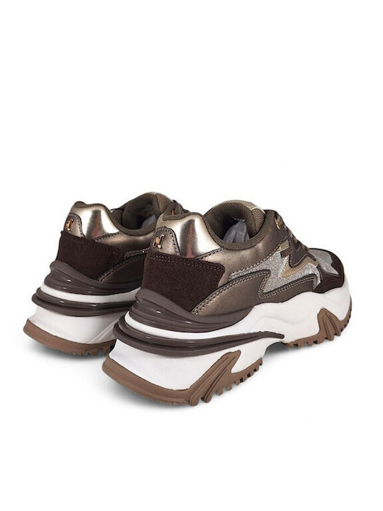 Damen Sneakers Beige Gold