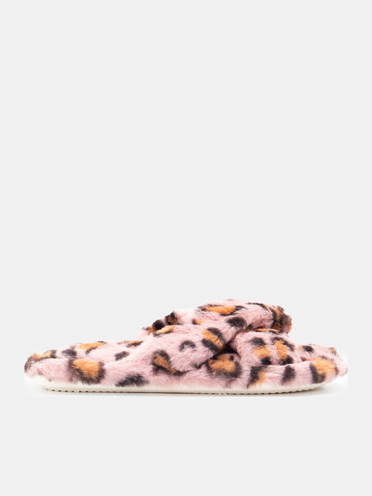 Winter Damen Hausschuhe mit Fell Rosa