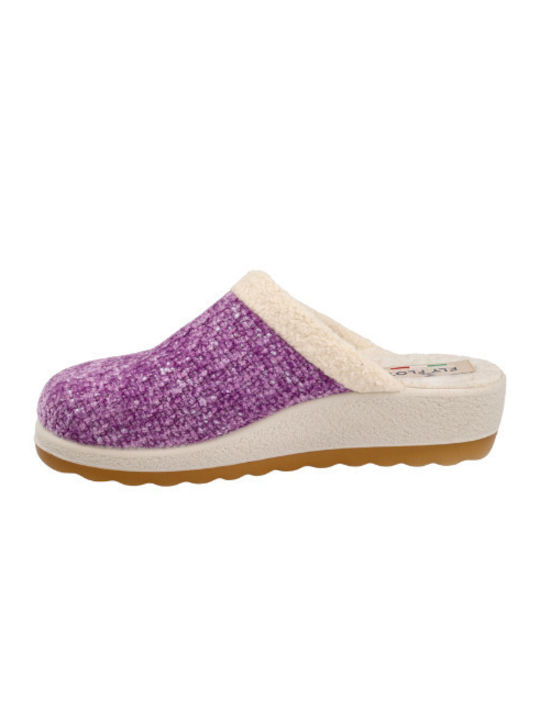 Fly Flot Anatomical Slippers with Fur Purple