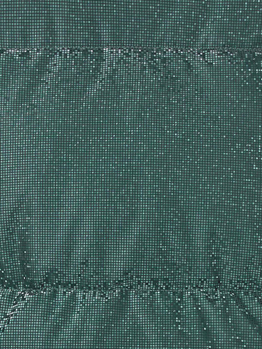 Κοντό Γυναικείο Puffer Μπουφάν για Χειμώνα Dark Green