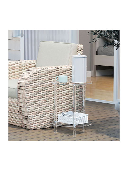 Round Side Table Transparent M40xL40xH50cm
