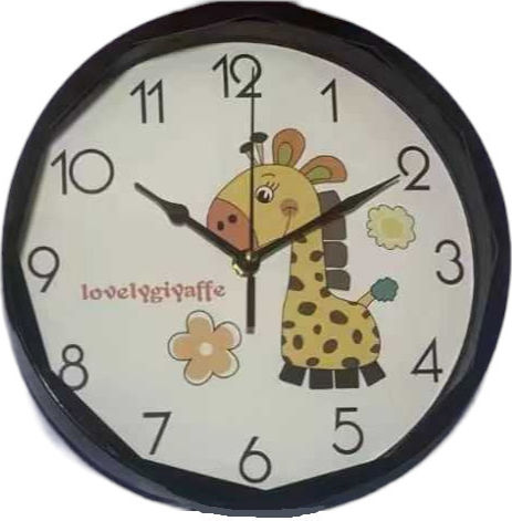 Kids Plastic Wall Clock Black 26cm
