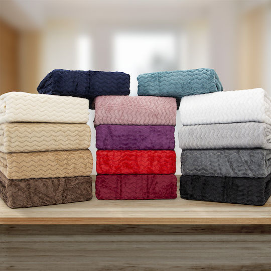 Lino Home Pelusa Κουβέρτα Fleece Μονή 160x220εκ. D.grey