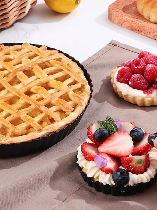 Round Metal Baking Pan for Puf Cookies Cakes and Pies with Detachable Base 28 cm