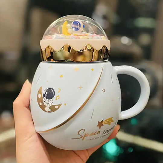 Ceramic Teapot Mug Lid Pufo Travel Space Coffee Tea 500 Ml White Ceramic Teapot Mug Lid Pufo Travel Space Coffee Tea 500 Ml White