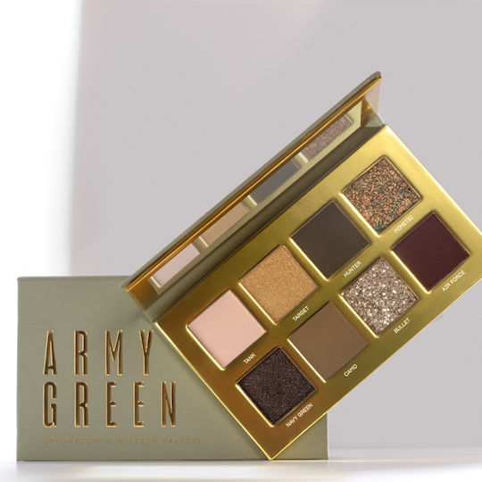 Mia Make Up Палитра със Сенки за Очи Матов в Твърда Форма Army Green