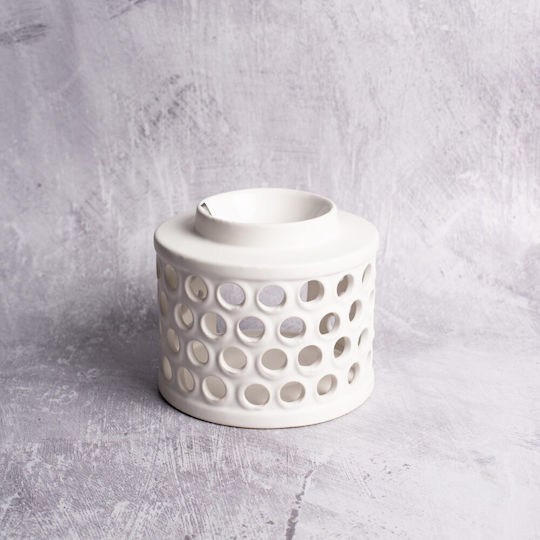 Kεραμικός Αρωματιστής Χώρου Wax Burner "glow White" Scentchips Λευκό Ματ 13χ13χ11 850174