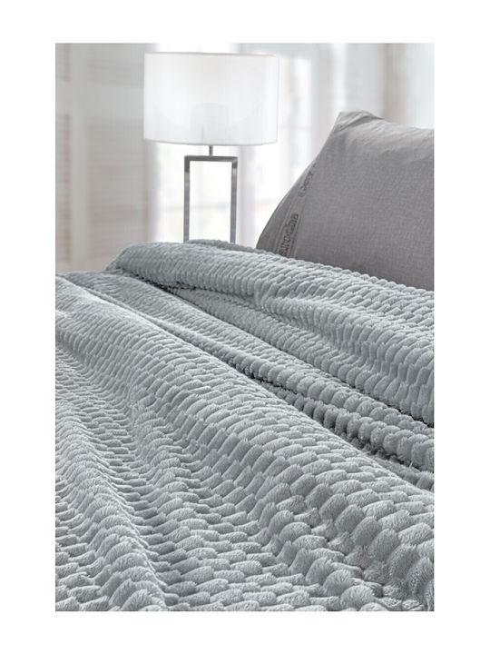 Guy Laroche Smoothie Fleece Blanket Single 160x220cm Silver
