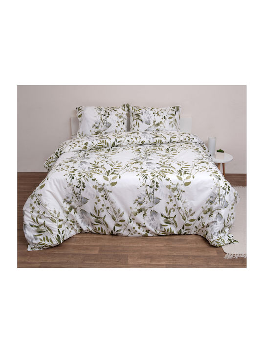 Viopros Duvet Set Semi-double 180x240cm Olive White 2pcs