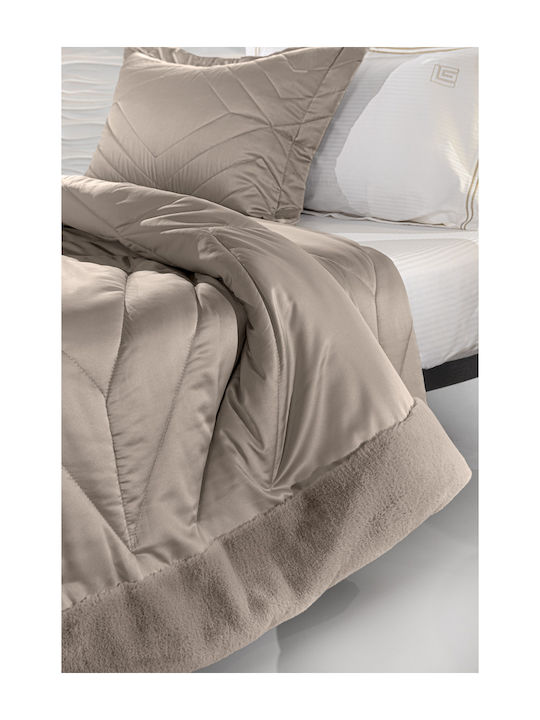 Guy Laroche Bettdecken-Set Großes Doppelbett 240x250cm Columbia Taupe 3Stück