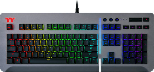 Thermaltake Level 20 Gaming Μηχανικό Πληκτρολόγιο με Cherry MX Speed διακόπτες και RGB φωτισμό (Αγγλικό US) Titanium