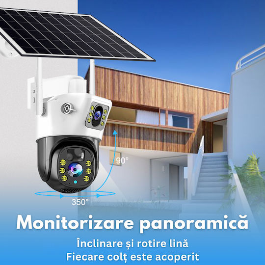 IP Cameră de Supraveghere 4G Full HD+ 4MP Rezistentă la apă Pe baterii cu Comunicare Bidirecțională