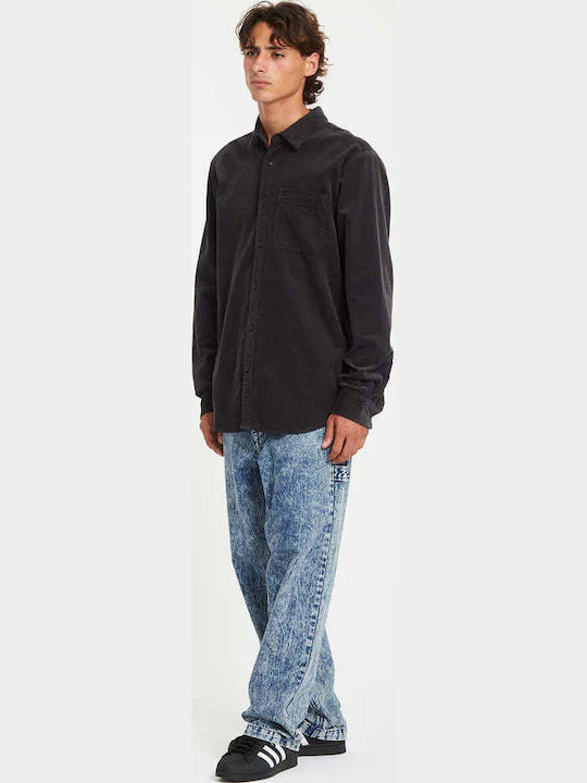 Zander Langärmlig Hemd Asphalt Black