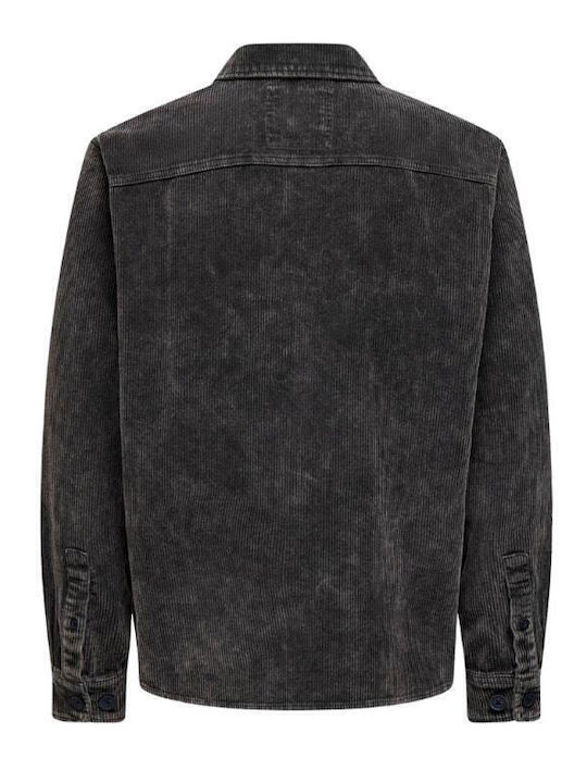 Μακρυμάνικo Κοτλέ Overshirt Grey