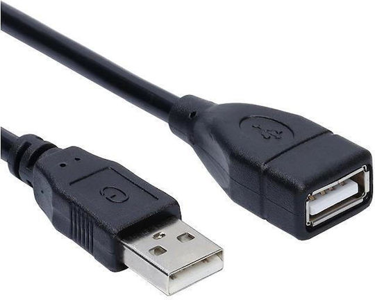 Tele USB 2.0 Кабел USB-A мъжки - USB-A женски Черен 1м CRT-103/USB