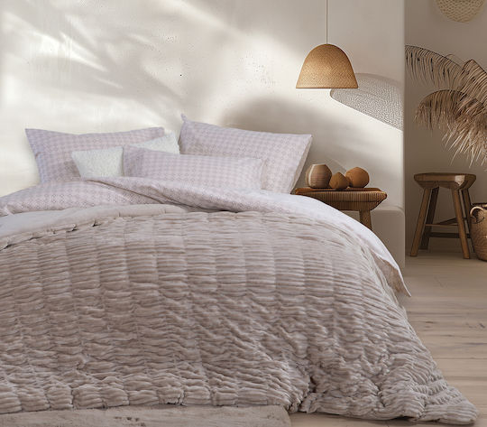 Nef-Nef Homeware Κουβερτοπάπλωμα Μονό 160x220εκ. Compose Greige 260 GSM