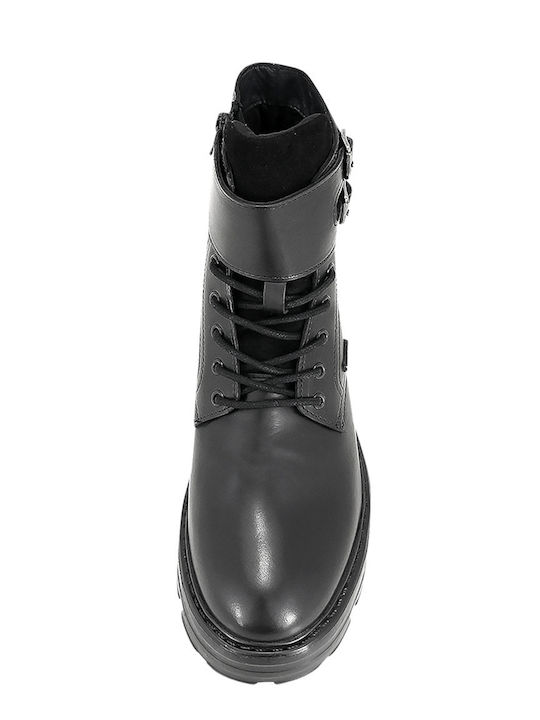 Langen Leder Schwarz Herrenstiefel
